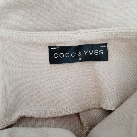 COCO & YVES Asymmetrical Fitted Mini Skirt Light Beige Sz S - Picture 9 of 10